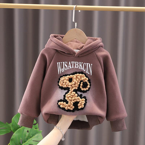 Autumn and winter boys plus velvet padded sweater coat